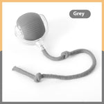 Interactive Cat Toy Ball Super Drive Cat Rolling Ball With Rope Style Gray